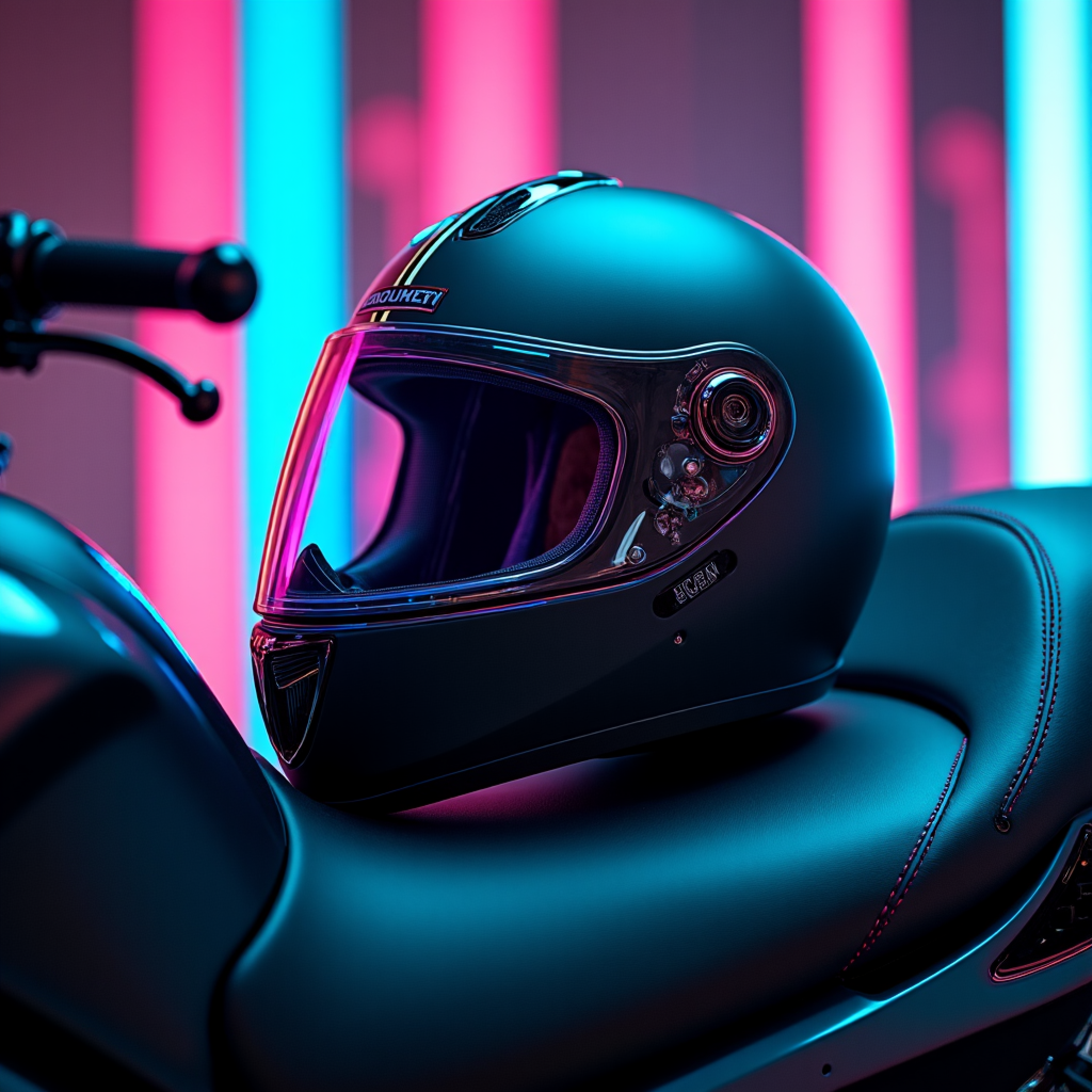 Cyberpunk helmet symbolizing AI augmentation and human potential